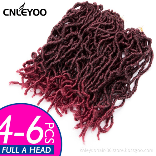 Short faux lock soft synthetic fiber ruby color 10 inch crochet braid hair